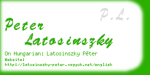 peter latosinszky business card