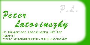 peter latosinszky business card